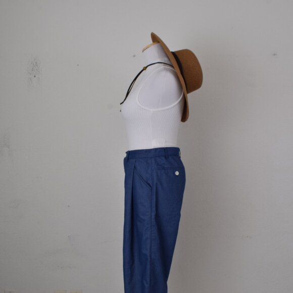 Lightweight Pleated Straight Leg Blue Pants by Plain-Me - Picture 2 of 10